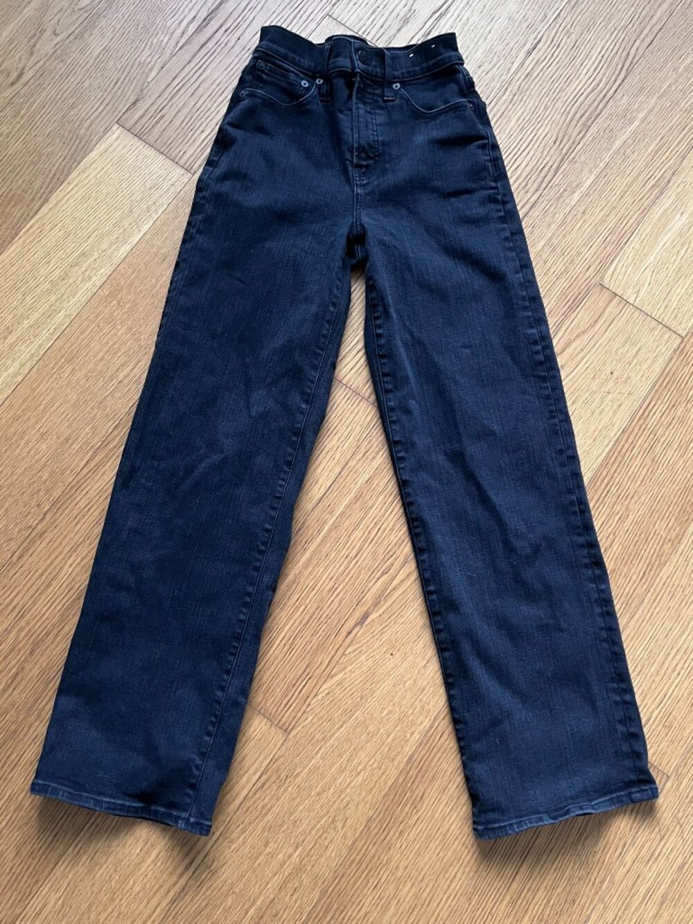 Madewell The Perfect Vintage Wide-Leg Jean in Black Rinse Wash Size 23